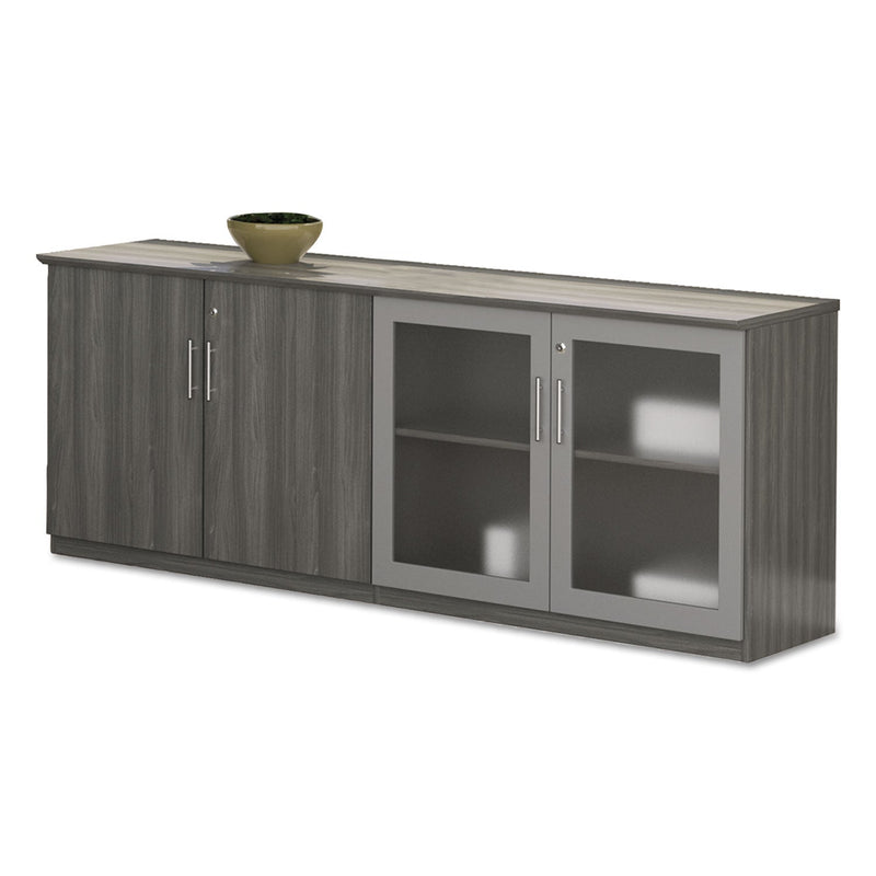 Safco Medina Series Low Wall Cabinet with Doors, 72w x 20d x 29 1/2h, Gray Steel, Box2