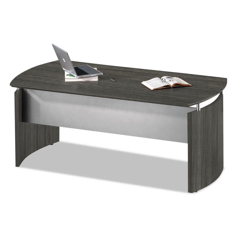 Safco Medina Series Laminate Curved Desk Base, 72" x 36" x 29.5", Gray Steel