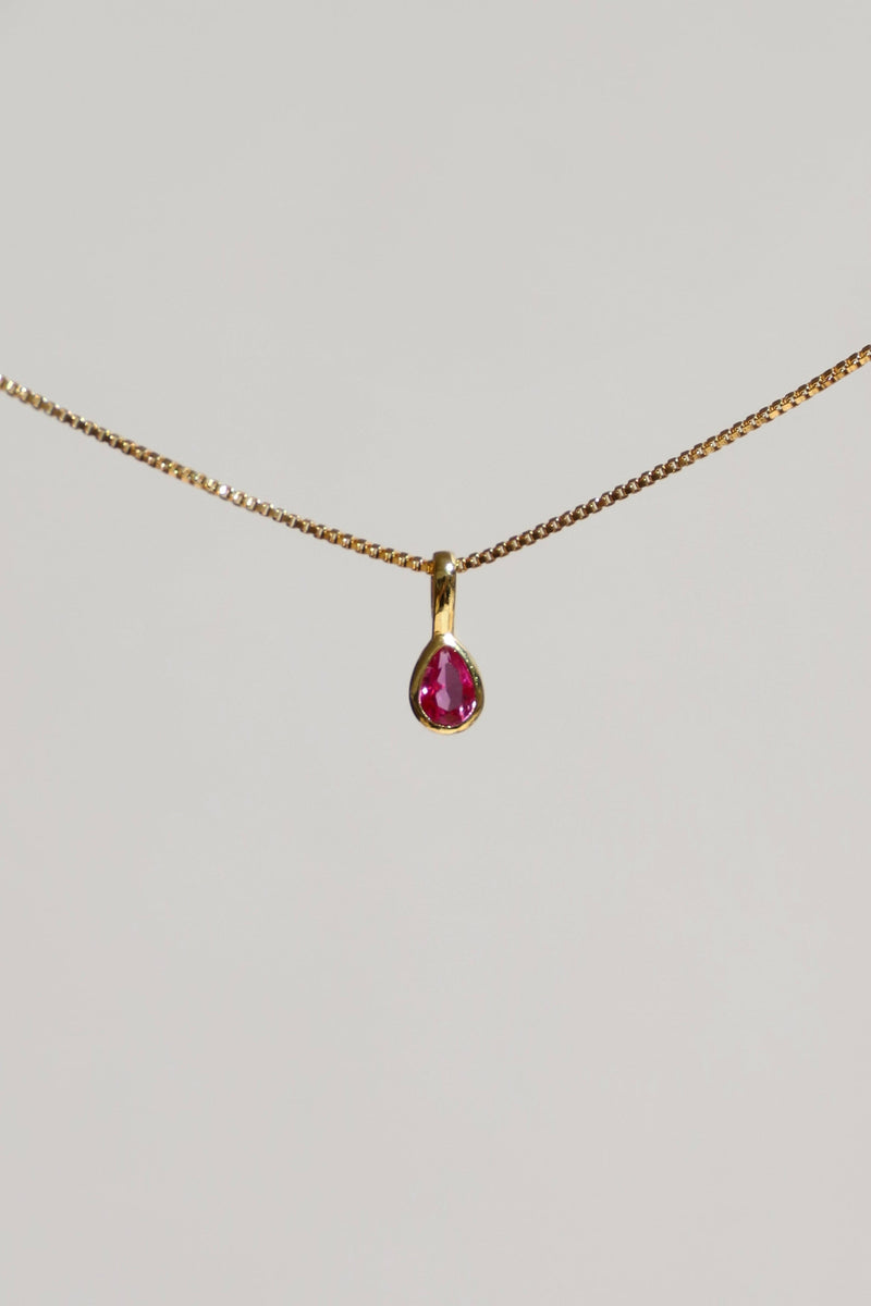 TEARDROP BEZEL BIRTHSTONE CHARM