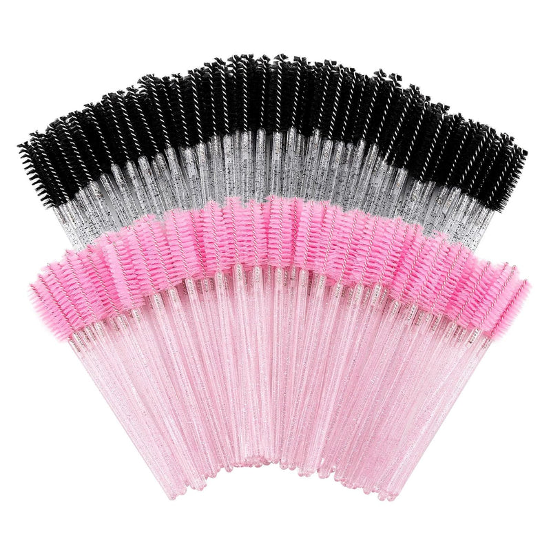 300 Disposable Spoolies Mascara Eyelash Wands Brush Applicator for Eyelash Extension Eyebrow and Makeup Pink