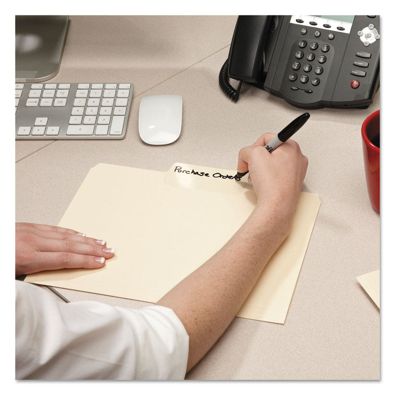 Smead Erasable SuperTab File Folders, 1/3-Cut Tabs: Assorted, Letter Size, 0.75" Expansion, Manila, 24/Pack
