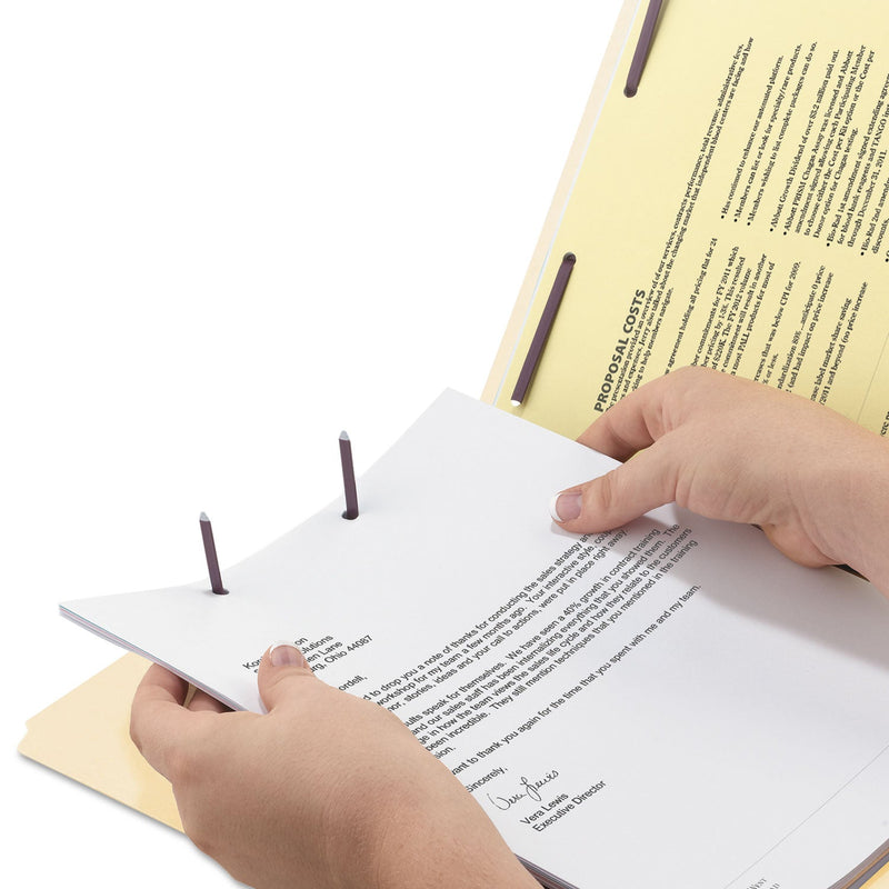 Smead Manila Fastener Folders with SafeSHIELD Coated Fasteners, 2 Fasteners, Letter Size, Manila Exterior, 50/Box