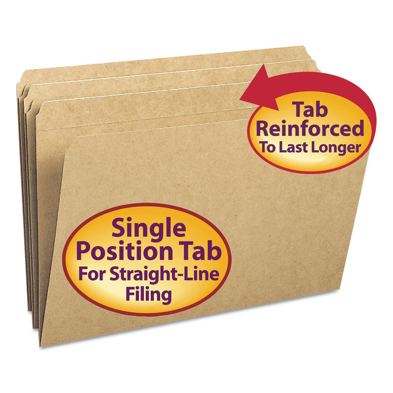 Smead Heavyweight Kraft File Folder, Straight Tabs, Legal Size, 0.75" Expansion, 11-pt Kraft, Brown, 100/Box