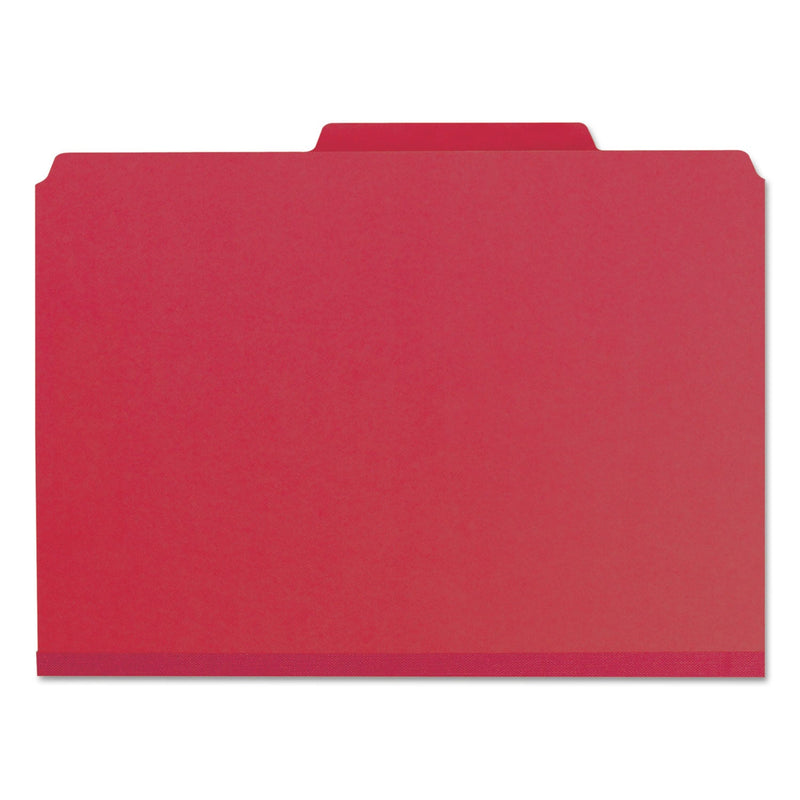 Smead Expanding Recycled Heavy Pressboard Folders, 1/3-Cut Tabs: Assorted, Letter Size, 1" Expansion, Bright Red, 25/Box