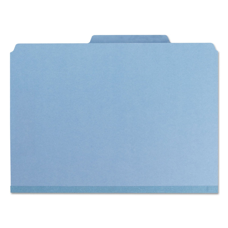 Smead Expanding Recycled Heavy Pressboard Folders, 1/3-Cut Tabs: Assorted, Letter Size, 1" Expansion, Blue, 25/Box