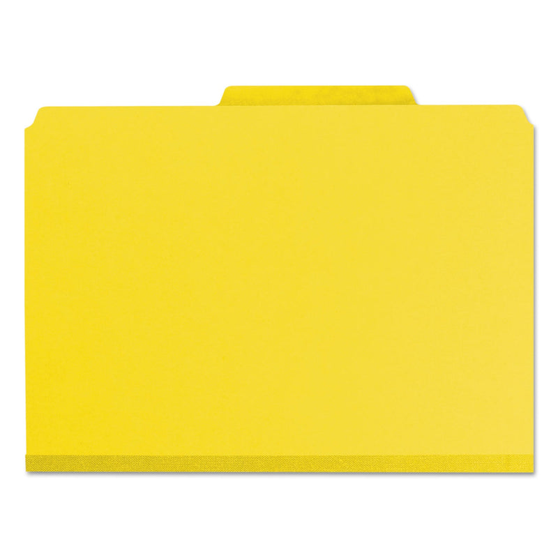 Smead Expanding Recycled Heavy Pressboard Folders, 1/3-Cut Tabs: Assorted, Letter Size, 1" Expansion, Yellow, 25/Box