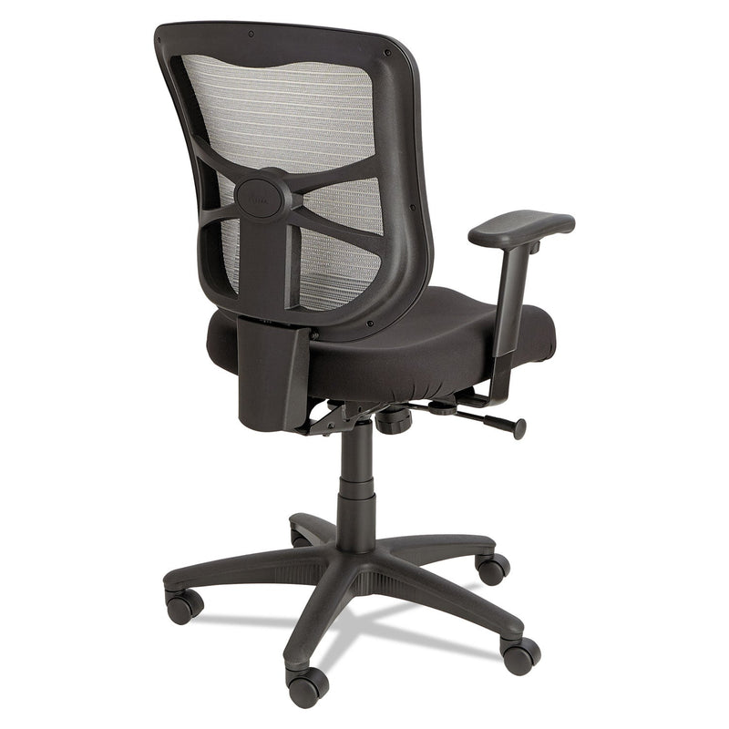 Alera Elusion Series Mesh Mid-Back Swivel/Tilt Chair, Supports 275lb, 17.9" to 21.8" Seat, Black Seat, White Back, Black Base