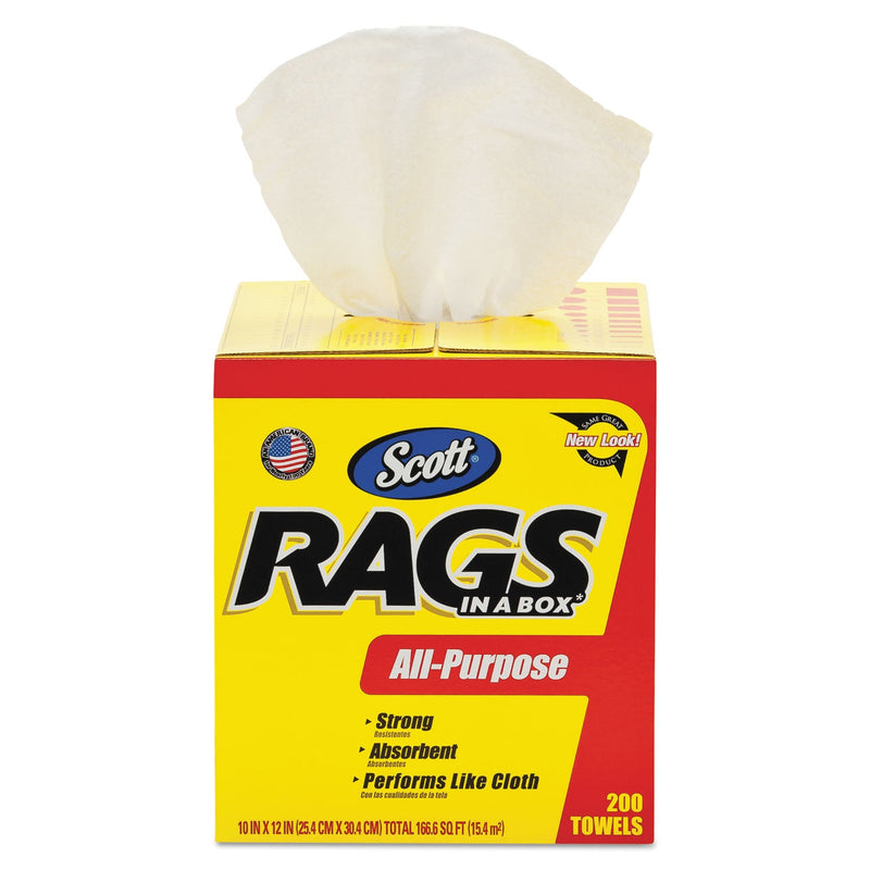 Scott Rags in a Box, POP-UP Box, 10 x 12, White, 200/Box