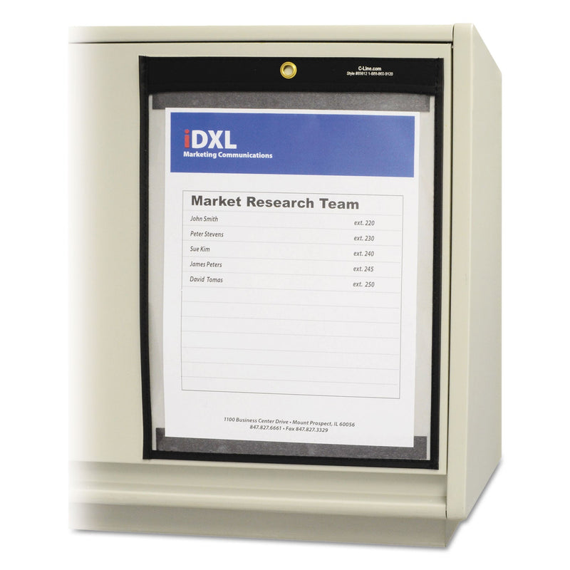 C-Line Magnetic Stitched Shop Ticket Holders, Clear, 75", 9 x 12, 25/Box