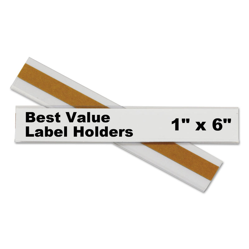 C-Line Self-Adhesive Label Holders, Top Load, 1 x 6, Clear, 50/Pack