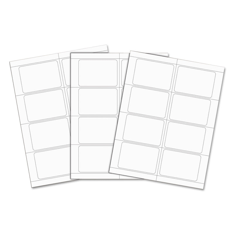 C-Line Laser Printer Name Badges, 3 3/8 x 2 1/3, White, 200/Box