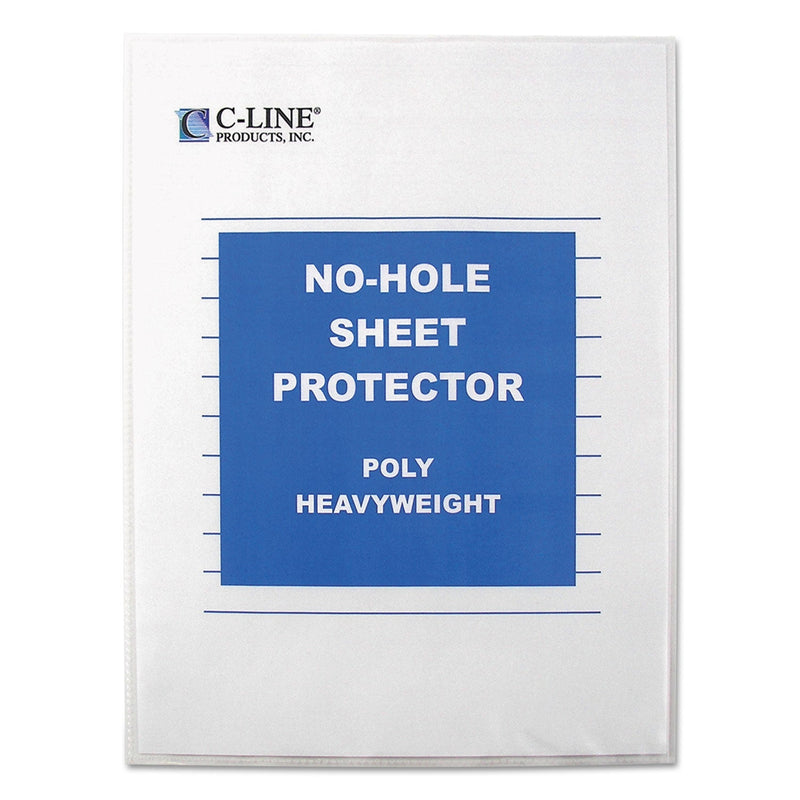 C-Line Top-Load No-Hole Sheet Protectors, Heavyweight, Clear, 2" Capacity, 25/Box