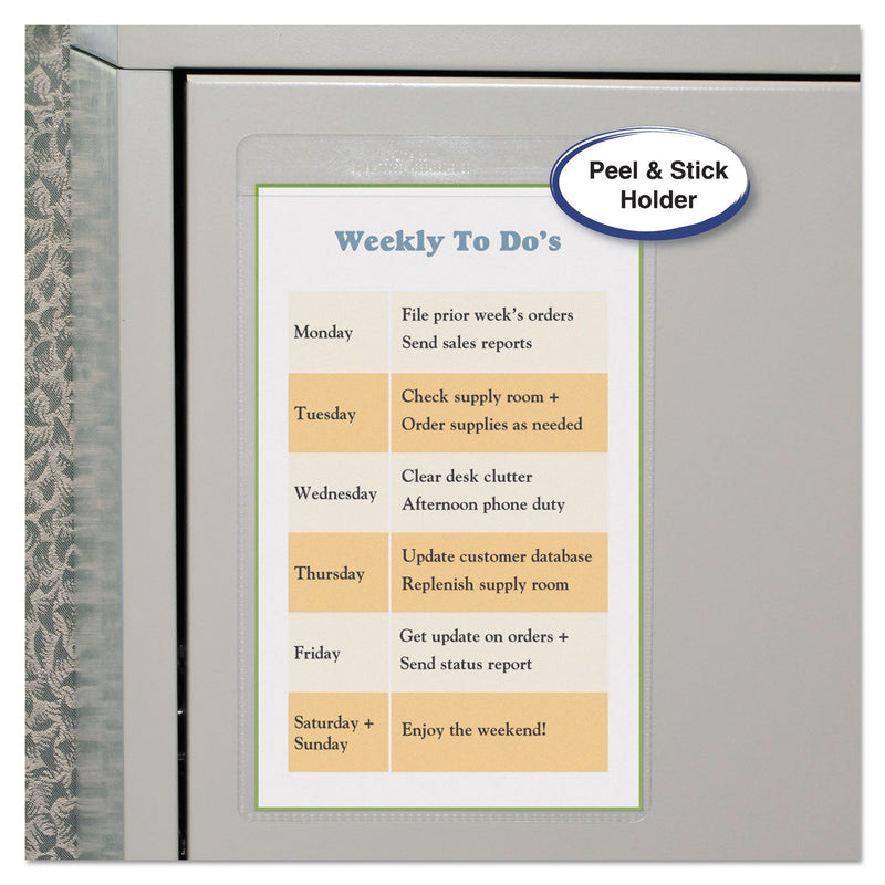 C-Line Self-Adhesive Shop Ticket Holders, Super Heavy, 25 Sheets, 5 x 8, 50/Box