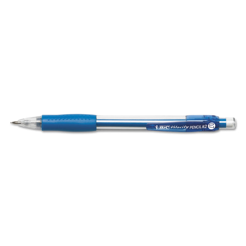 BIC Velocity Original Mechanical Pencil, 0.7 mm, HB (#2.5), Black Lead, Blue Barrel, Dozen