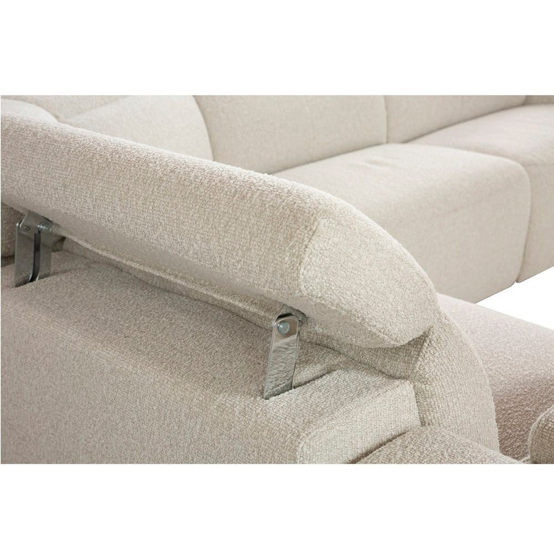 Dayana - Power Motion Sectional Sofa - Beige Boucle