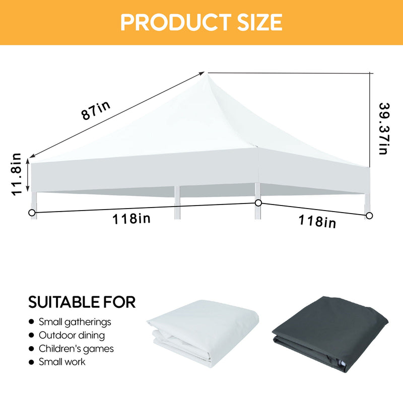 Canopy Replacement Top With 4 Pack W8 Bags, Pop Up Tent Cover Only, Frame Not Included