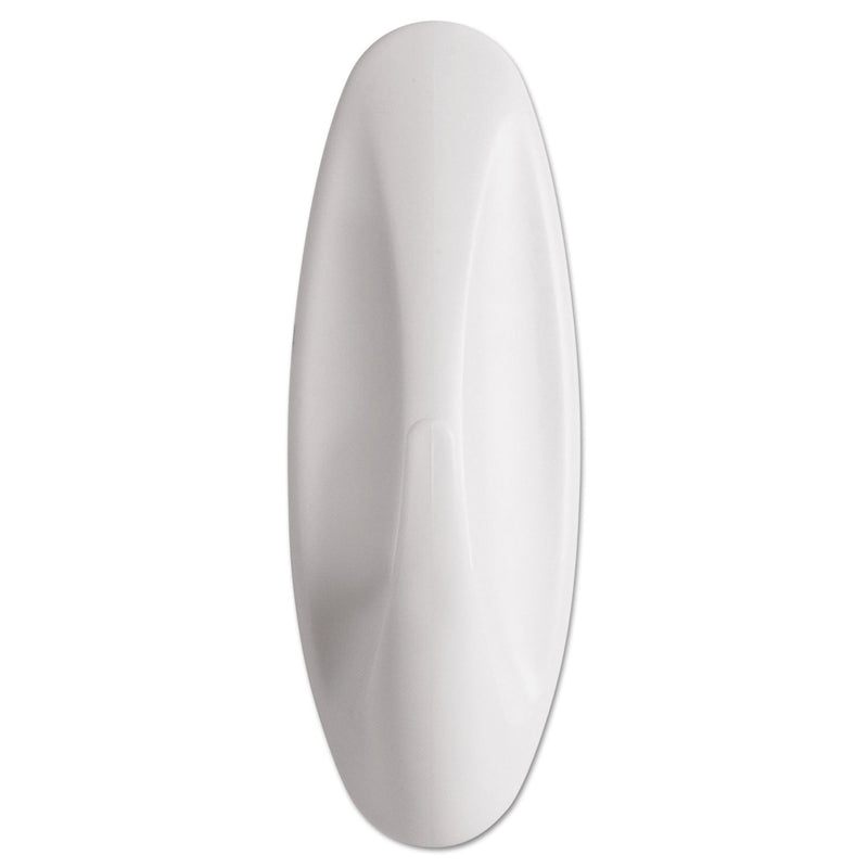 Command General Purpose Hooks, Large, 5 lb Cap, White, 1 Hook and 2 Strips/Pack