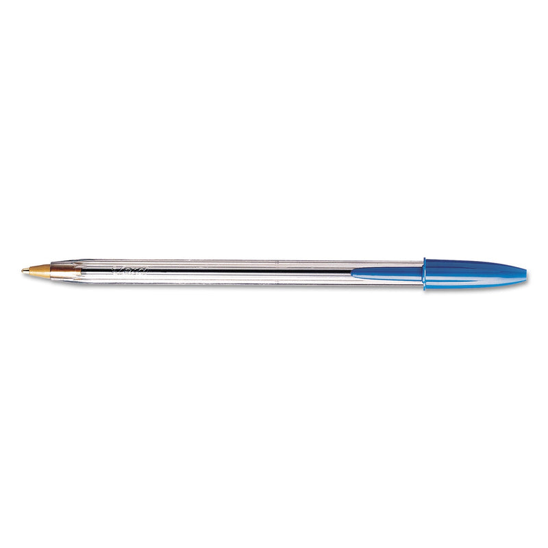 BIC Cristal Xtra Smooth Ballpoint Pen Value Pack, Stick, Medium 1 mm, Blue Ink, Clear Barrel, 24/Pack
