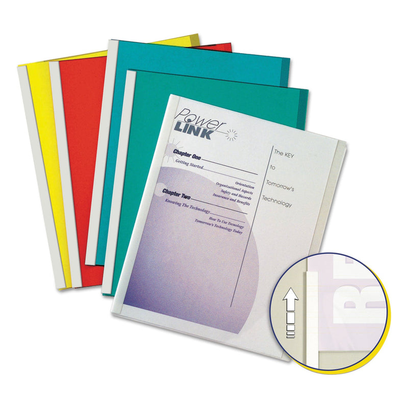 C-Line Vinyl Report Covers, 0.13" Capacity, 8.5 x 11, Clear/Assorted, 50/Box