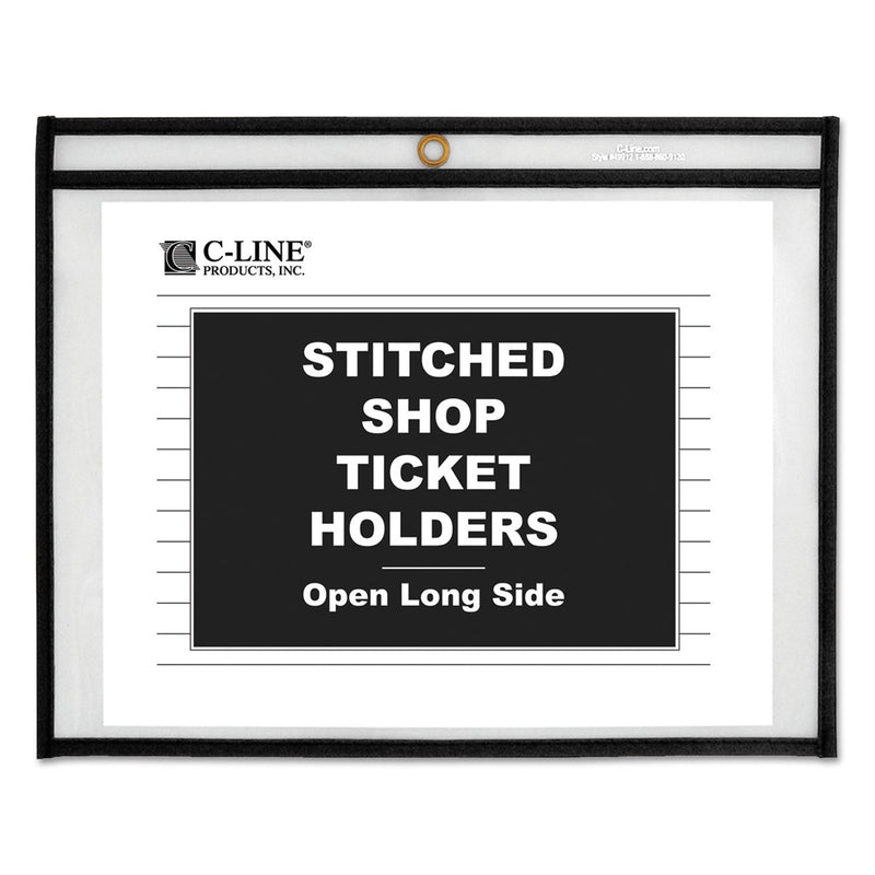 C-Line Shop Ticket Holders, Stitched, Sides Clear, 50 Sheets, 11 x 8.5, 25/Box