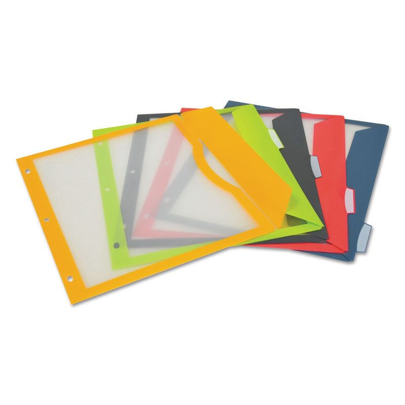 C-Line Binder Pocket With Write-On Index Tabs, 9.88 x 11.38, Assorted, 5/Set