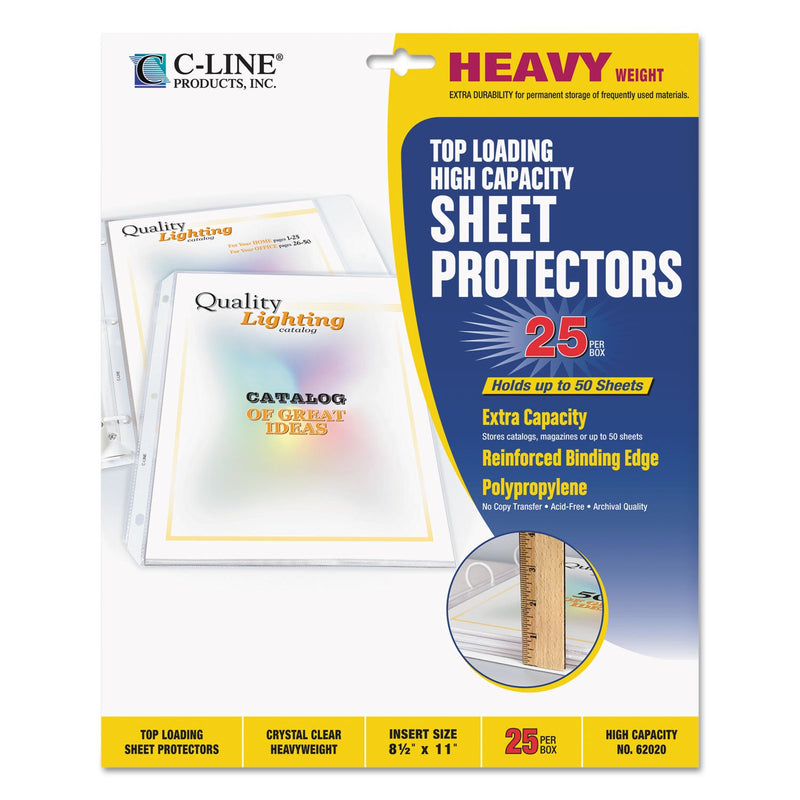 C-Line High Capacity Polypropylene Sheet Protectors, Clear, 50", 11 x 8.5, 25/BX