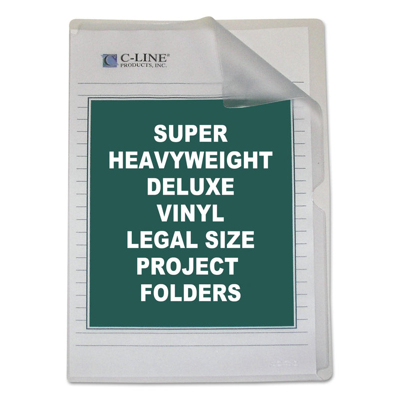 C-Line Deluxe Vinyl Project Folders, Legal Size, Clear, 50/Box