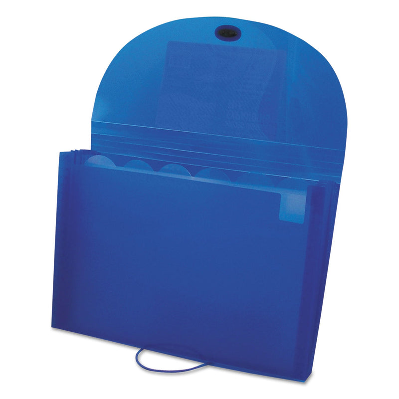 C-Line Expanding Files, 1.63" Expansion, 7 Sections, Cord/Hook Closure, 1/6-Cut Tabs, Letter Size, Blue