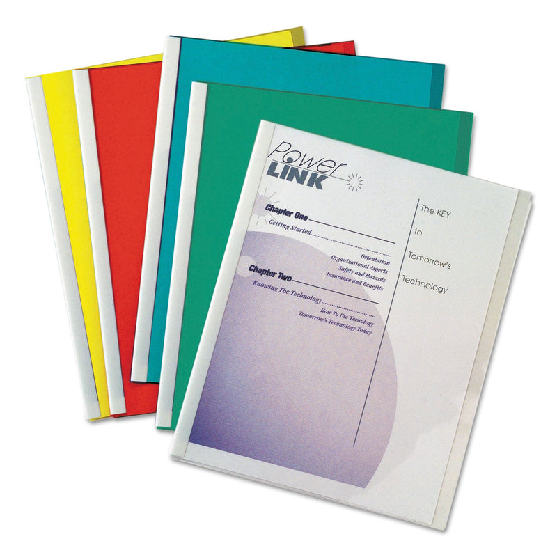 C-Line Vinyl Report Covers, 0.13" Capacity, 8.5 x 11, Clear/Assorted, 50/Box