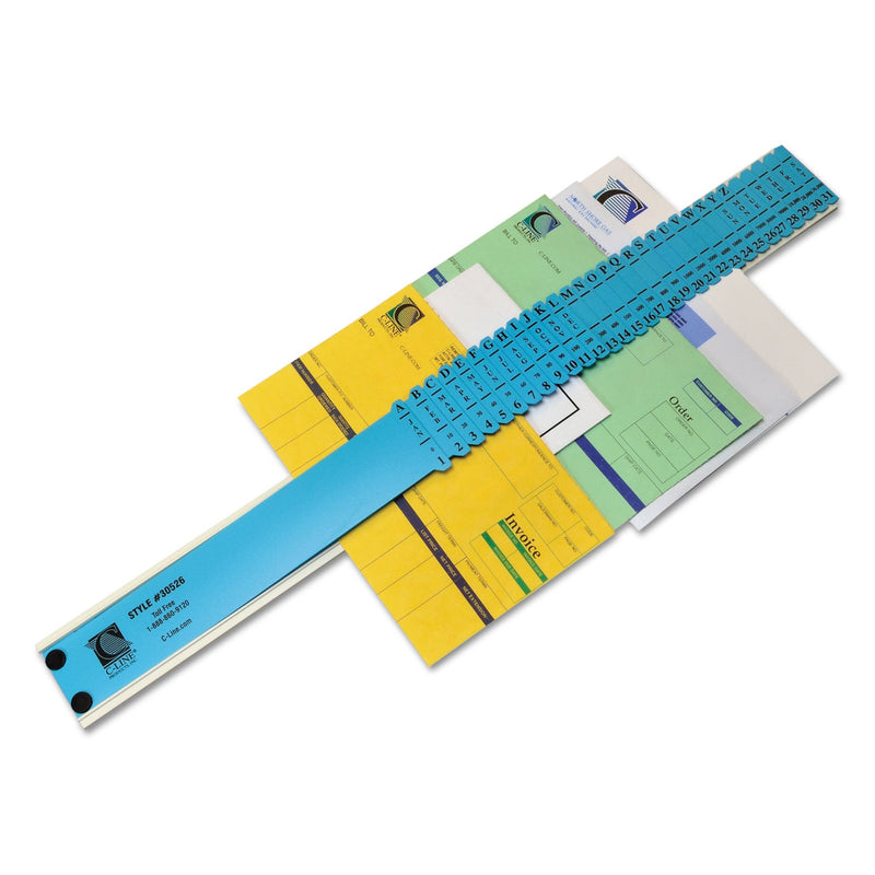 C-Line Plastic Indexed Sorter, 31 Dividers, Alpha/Numeric/Month/Date/Day Index, Letter Size, Blue Frame