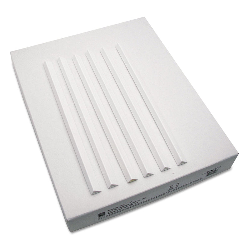 C-Line Slide 'N Grip Binding Bars, 60-Sheet Capacity, 11 x 0.5, White, 100/Box