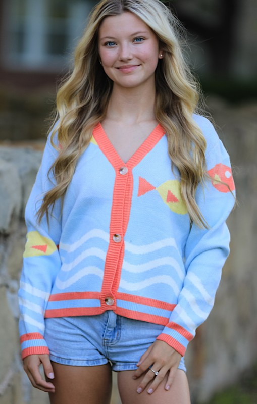 Fish bowl knit cardigan