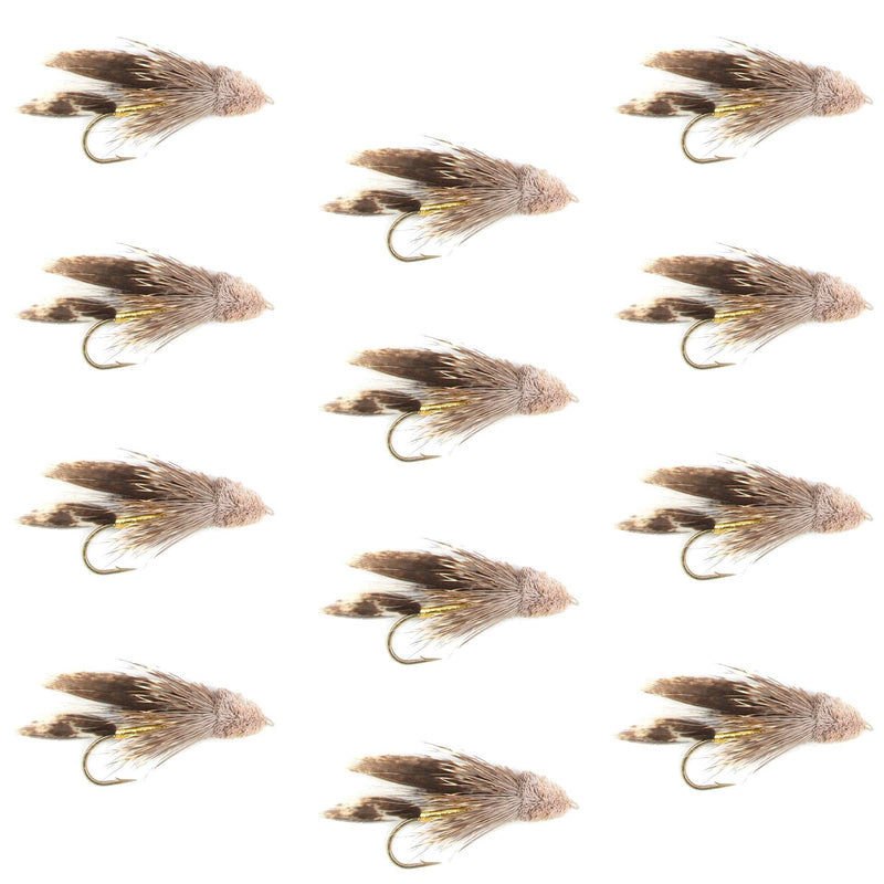Muddler Minnow Streamer Fishing Fly - 12 Flies Hook Size 6