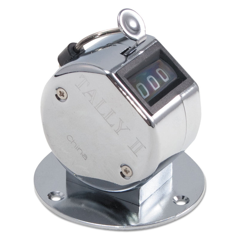 Bates Tally II Desk Model Tally Counter, Registers 0-9999, Chrome