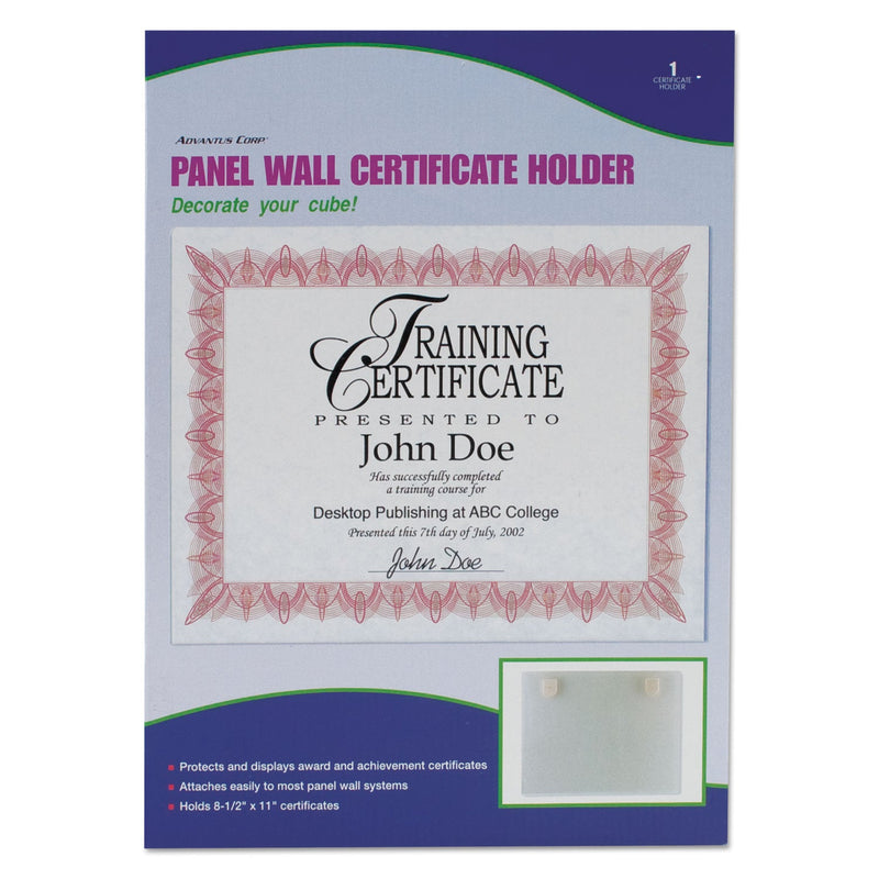 Advantus Panel Wall Acrylic Frame, 11 x 8.5, Fabric Panel Mount, Clear