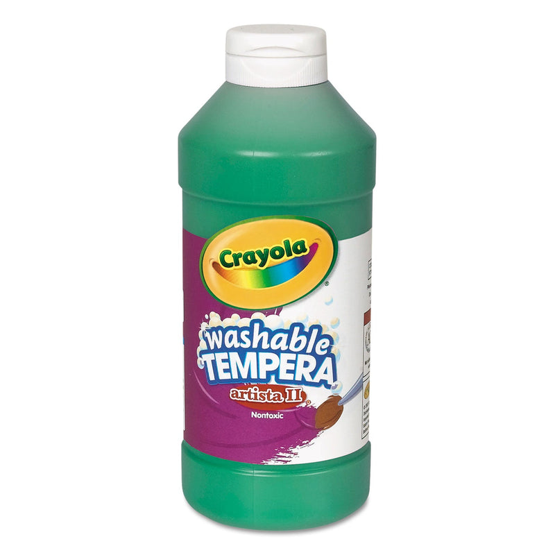Crayola Artista II Washable Tempera Paint, Green, 16 oz Bottle