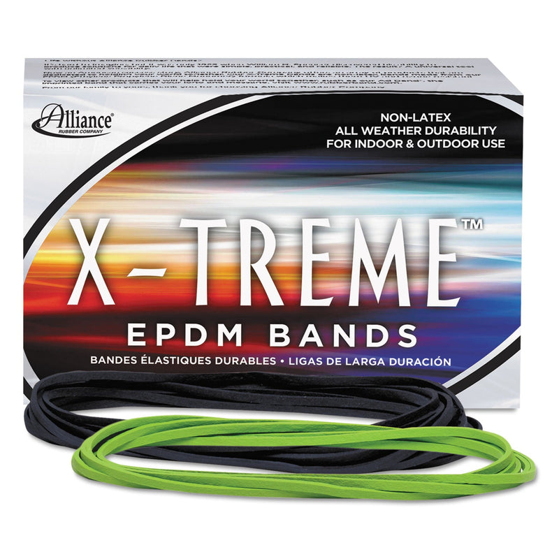 Alliance X-Treme Rubber Bands, Size 117B, 0.08" Gauge, Lime Green, 1 lb Box, 200/Box