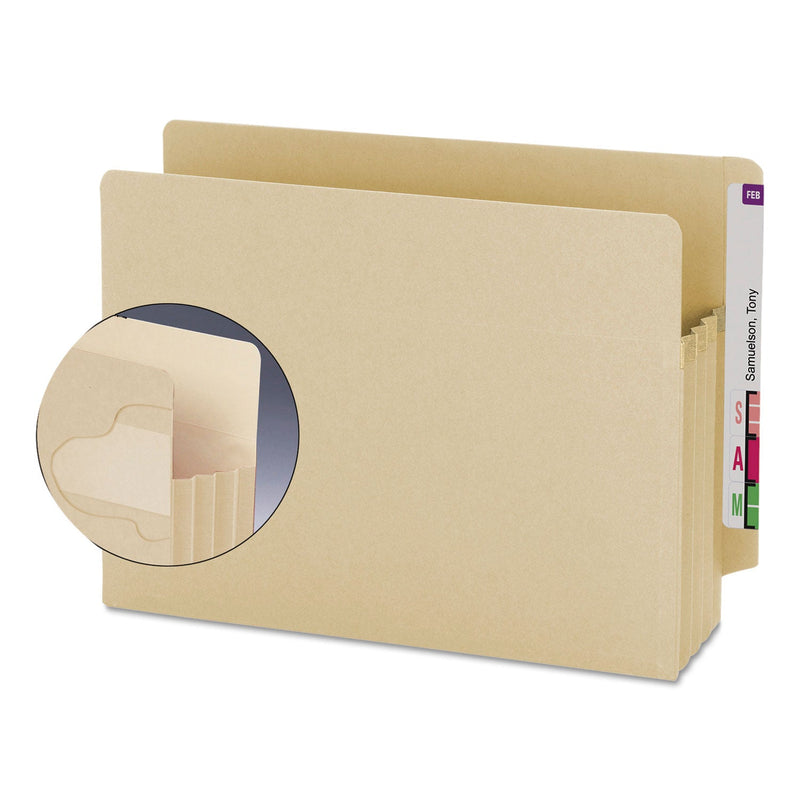 Smead Manila End Tab TUFF Pockets, 3.5" Expansion, Letter Size, Manila, 10/Box