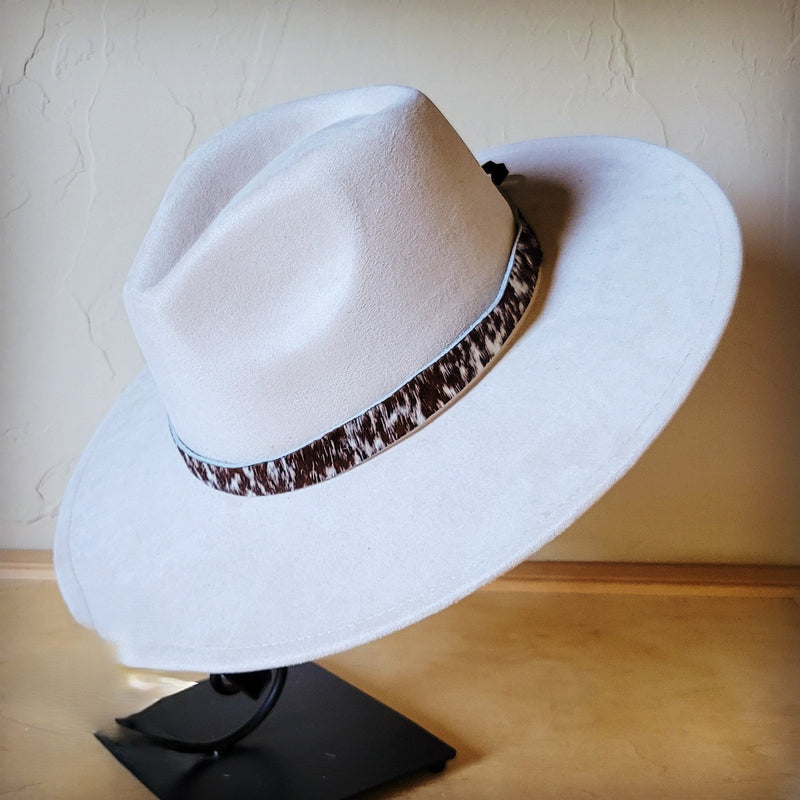 Spotted Brown Hair-on-Hide Leather Hat Band Only 984c