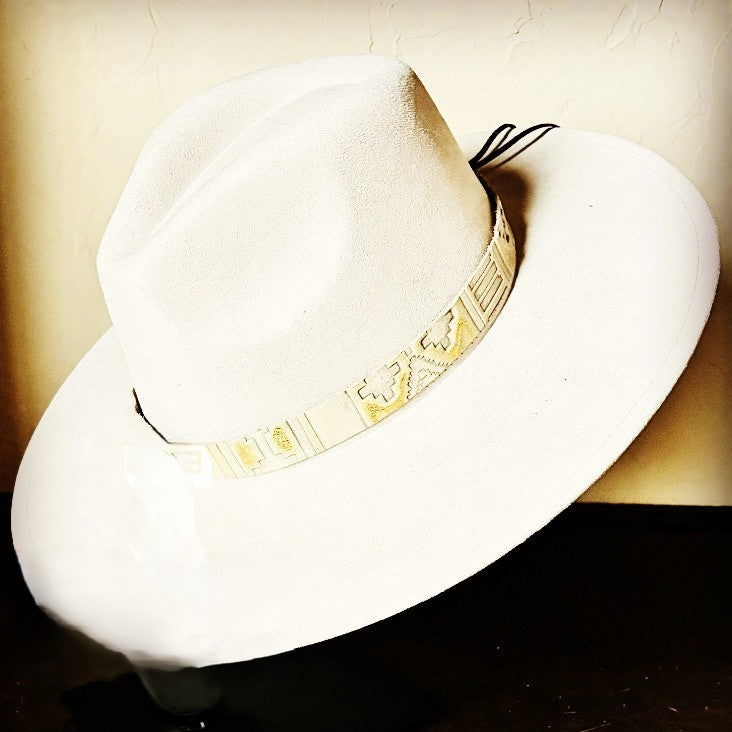 **Gilded Navajo Embossed Leather Hat Band Only 951z