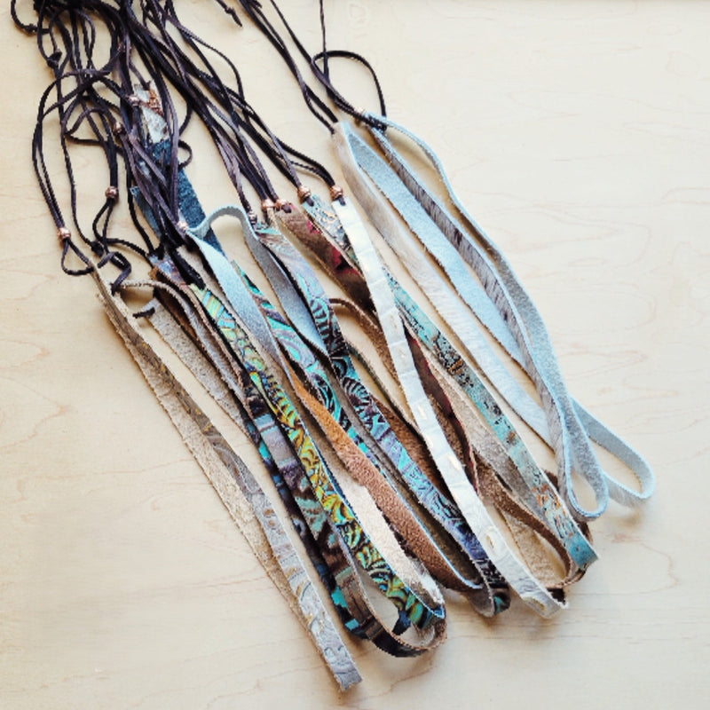 Tan Hair-on-Hide Leather Hat Band Only 951e