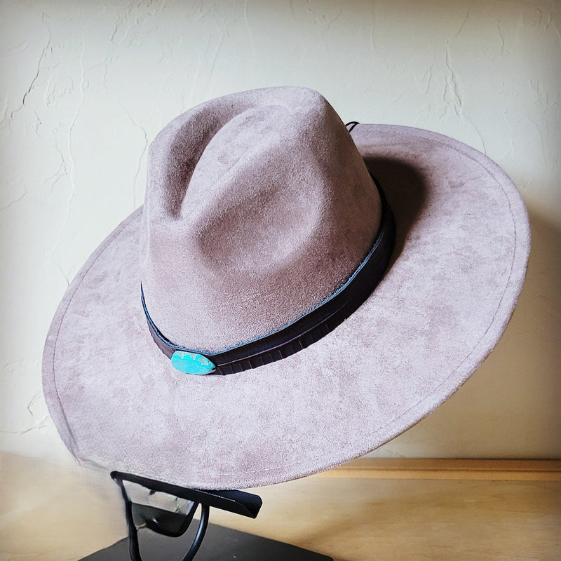 Red Brown Navajo Turq Slab Leather Hat Band + Choice of Hat 986h