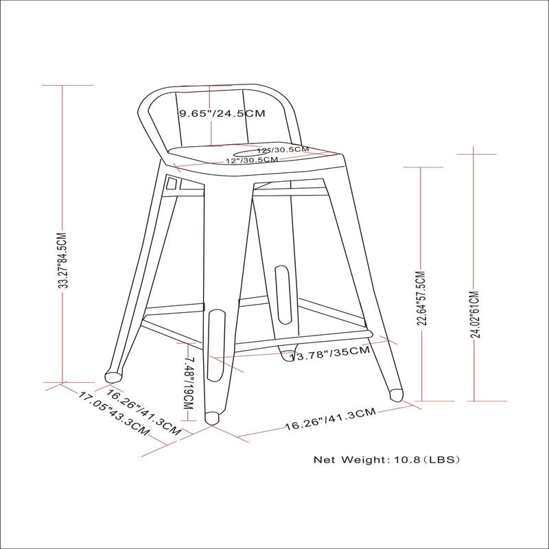 Rayne - Curved Back Metal Stool (Set of 2)