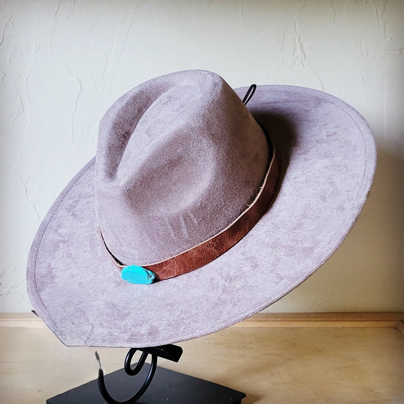 Cognac w/ Turq Slab Leather Band + Choice of Boho Hat 985r