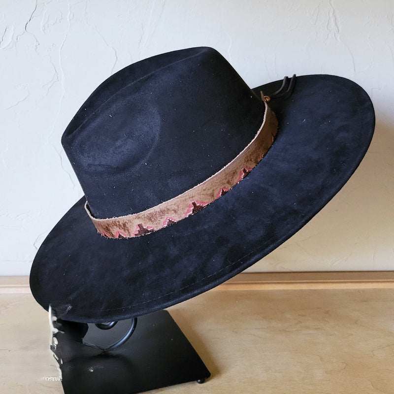 Red Brown Navajo Western Leather Band w/ Choice of Boho Hat 985j