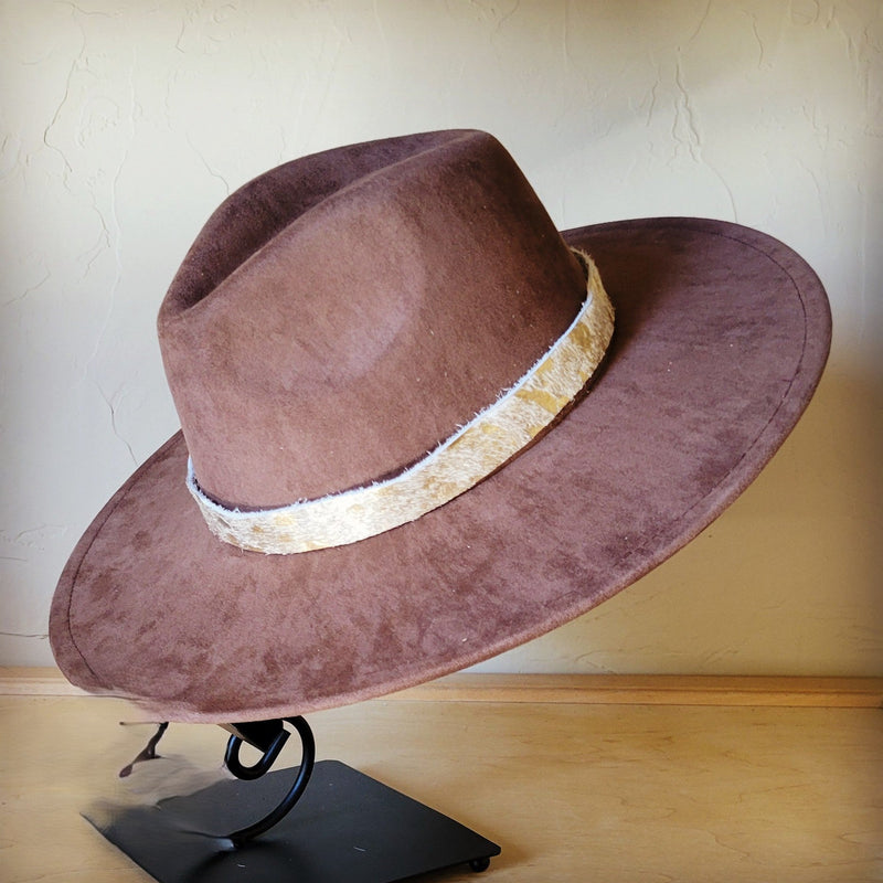 Cream Metallic Western Leather Band w/ Choice of Boho Hat 985i