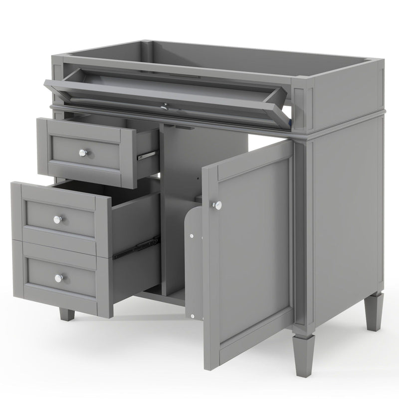 Bathroom Vanity With 2 Drawers And Tip-Out Drawer, Storage Cabinet