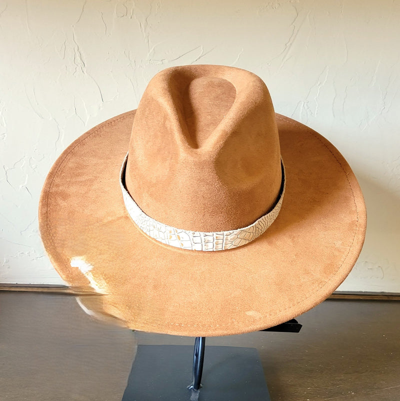 Gold Gator Western Leather Band w/ Choice of Boho Hat 985a