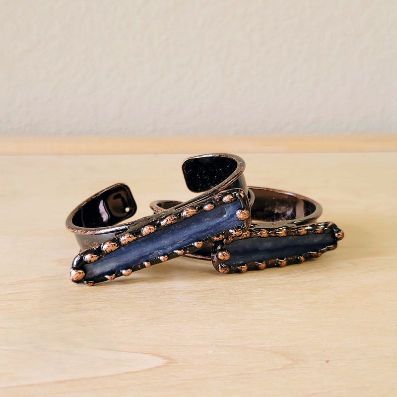 Genuine Natural Kyanite Cuff Bangle Bracelet 810d