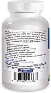 Vitamin D3 10000 IU Softgel, 240 Count